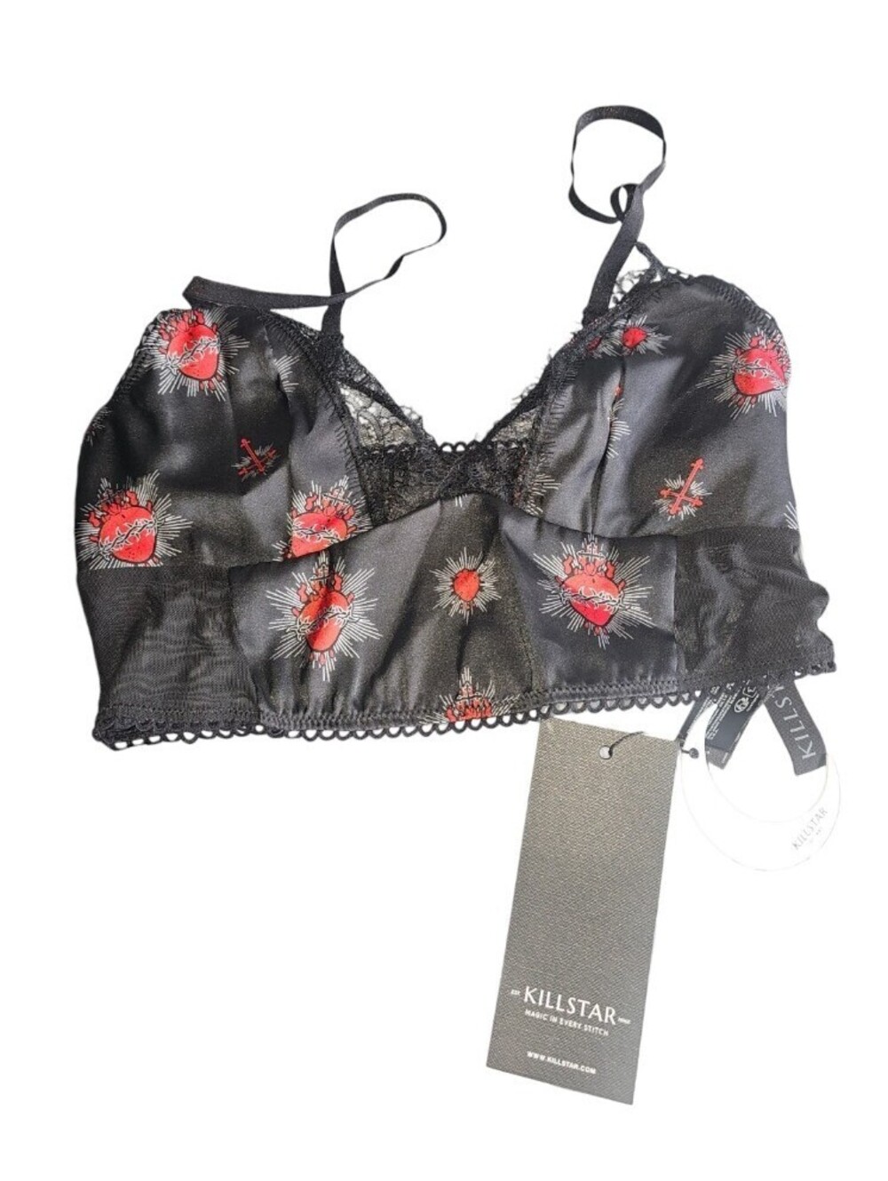 Killstar Star Crossed Bralette Black & Red Women's Size Small NEW With Tags - Picture 6 of 8